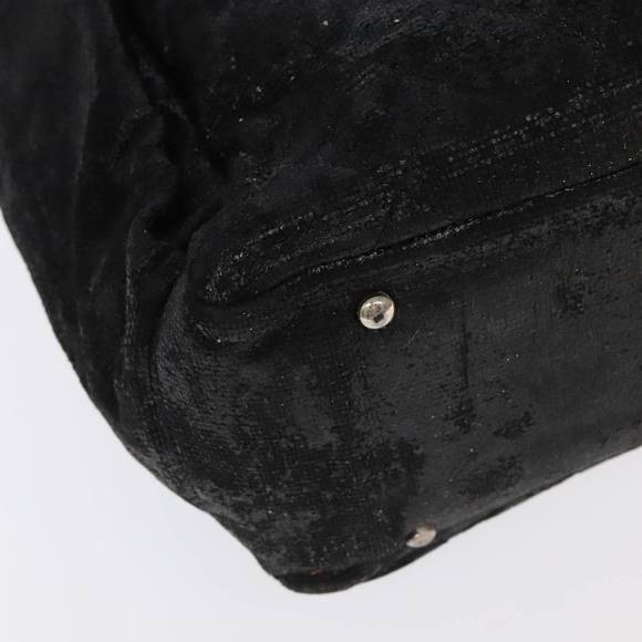 CHANEL Paris Biarritz MM Tote Bag Coated Canvas Black Silver CC Auth bs19293 - Picture 14 of 16